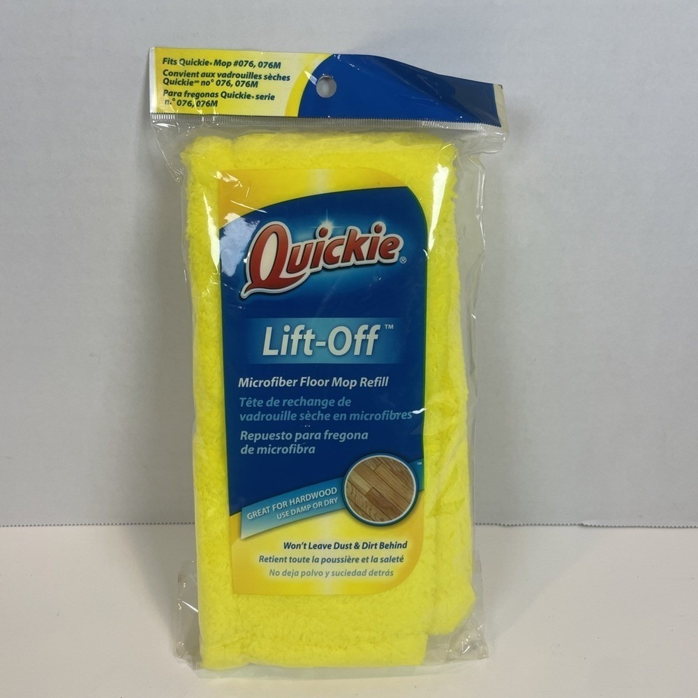 Quickie‎ Mop Refill Unisex OS Yellow Lift-Off Microfiber Floor Mop #076 #076M